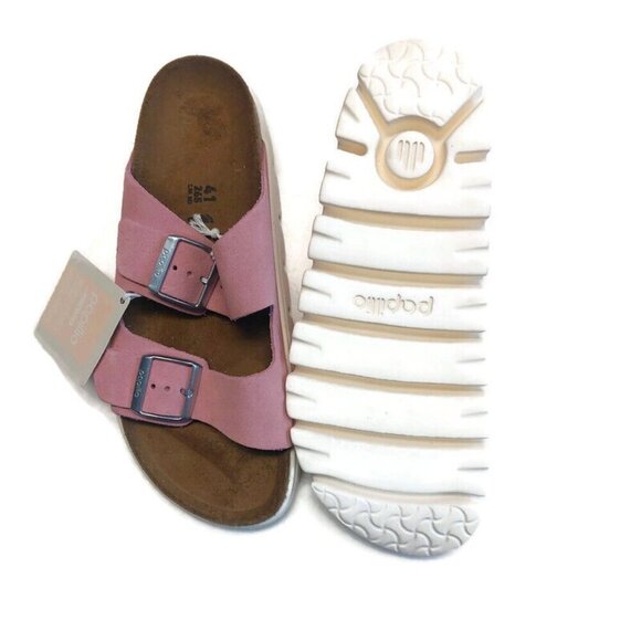 Papillio By Birkenstock Arizona Chunky Suede Sandals Womens 10 Candy Pink Narrow - Picture 9 of 10